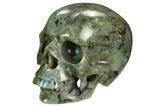 Realistic, Polished Labradorite Skull #127573-1